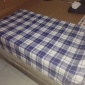 光边 色织格布纯棉 蓝白格 床单布学生 工厂 老粗布 定做
